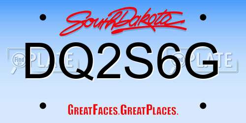 DQ2S6G South Dakota License Plate