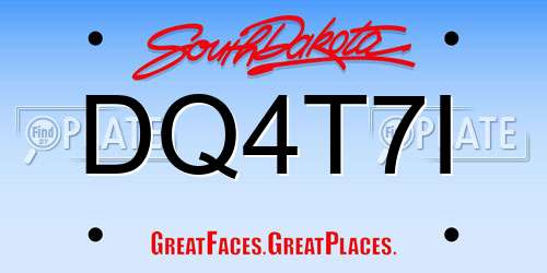 DQ4T7I South Dakota License Plate