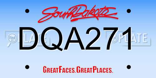 DQA271 South Dakota License Plate