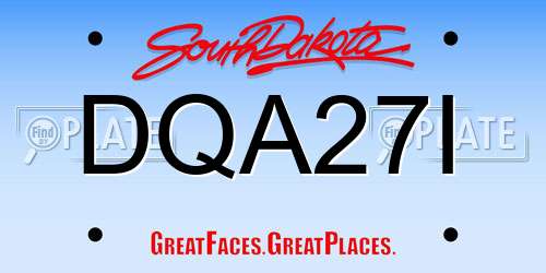 DQA27I South Dakota License Plate