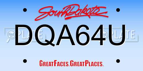 DQA64U South Dakota License Plate