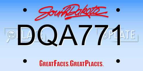 DQA771 South Dakota License Plate
