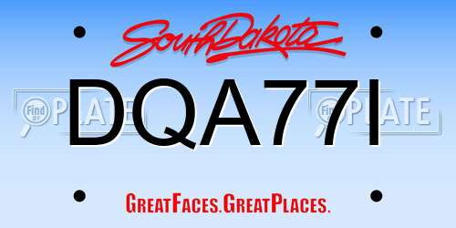 DQA77I South Dakota License Plate