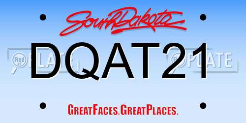 DQAT21 South Dakota License Plate