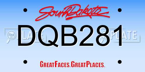 DQB281 South Dakota License Plate