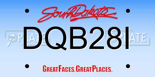 DQB28I South Dakota License Plate
