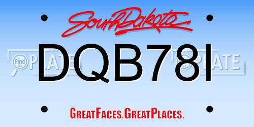 DQB78I South Dakota License Plate