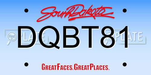 DQBT81 South Dakota License Plate