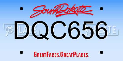 DQC656 South Dakota License Plate