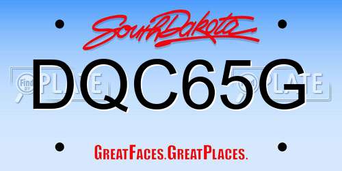 DQC65G South Dakota License Plate