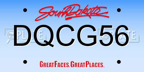 DQCG56 South Dakota License Plate