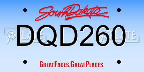 DQD260 South Dakota License Plate