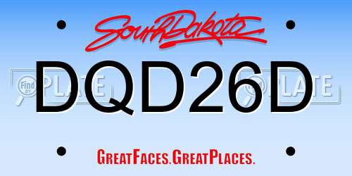 DQD26D South Dakota License Plate