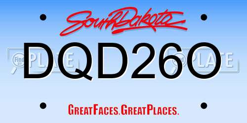 DQD26O South Dakota License Plate