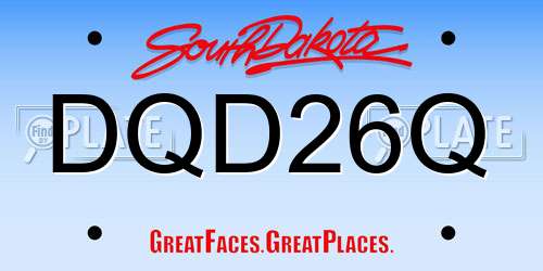 DQD26Q South Dakota License Plate