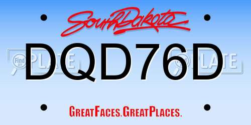 DQD76D South Dakota License Plate