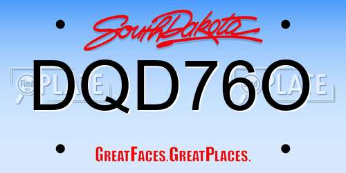 DQD76O South Dakota License Plate