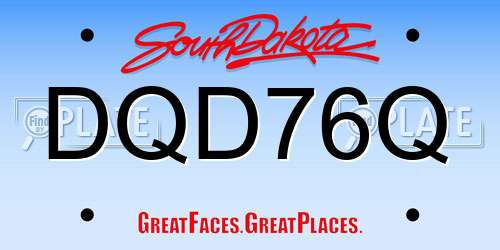 DQD76Q South Dakota License Plate