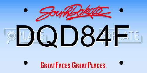 DQD84F South Dakota License Plate