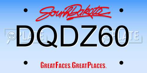 DQDZ60 South Dakota License Plate