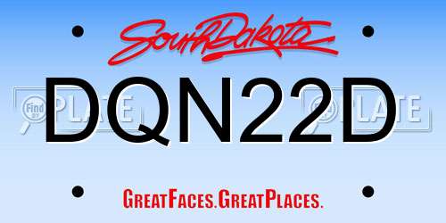 DQN22D South Dakota License Plate