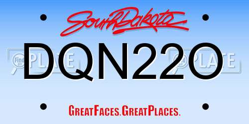 DQN22O South Dakota License Plate