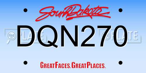 DQN270 South Dakota License Plate