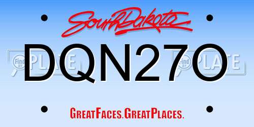 DQN27O South Dakota License Plate