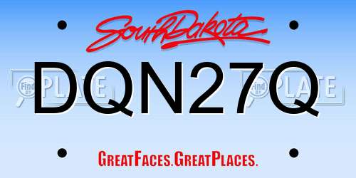 DQN27Q South Dakota License Plate