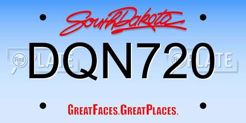 DQN720 South Dakota License Plate