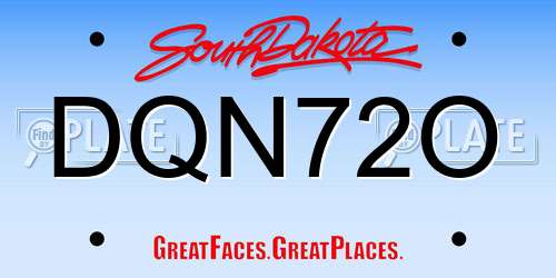 DQN72O South Dakota License Plate