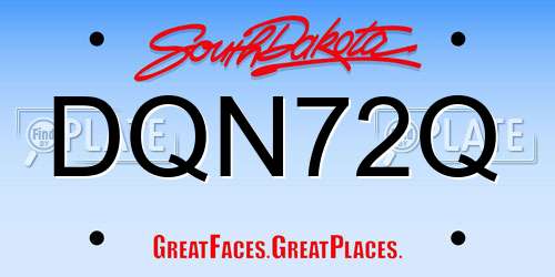 DQN72Q South Dakota License Plate