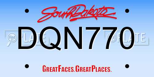 DQN770 South Dakota License Plate