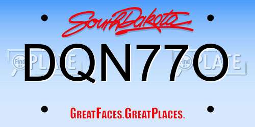 DQN77O South Dakota License Plate