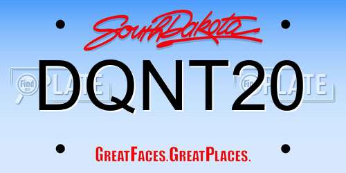 DQNT20 South Dakota License Plate