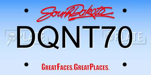 DQNT70 South Dakota License Plate