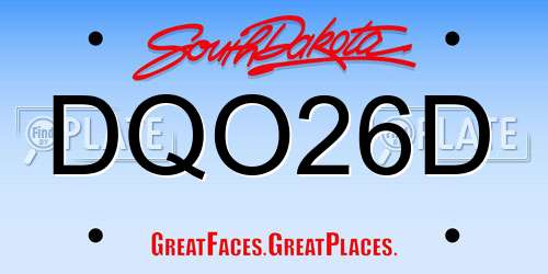 DQO26D South Dakota License Plate