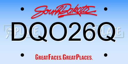 DQO26Q South Dakota License Plate