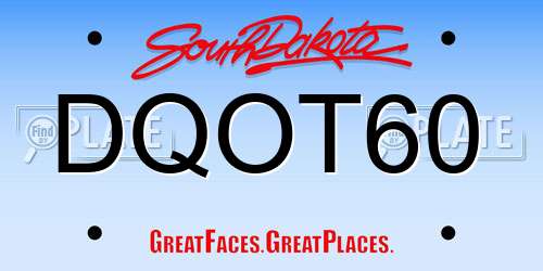 DQOT60 South Dakota License Plate