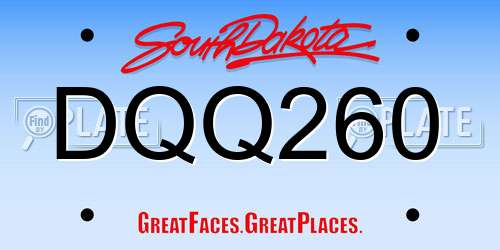DQQ260 South Dakota License Plate
