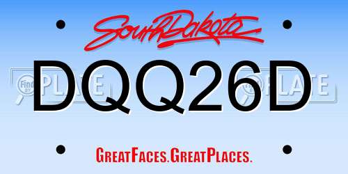 DQQ26D South Dakota License Plate