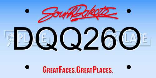 DQQ26O South Dakota License Plate