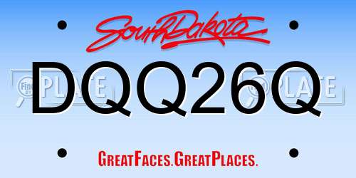 DQQ26Q South Dakota License Plate