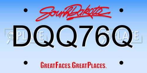 DQQ76Q South Dakota License Plate