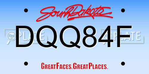 DQQ84F South Dakota License Plate