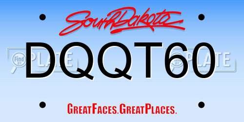 DQQT60 South Dakota License Plate