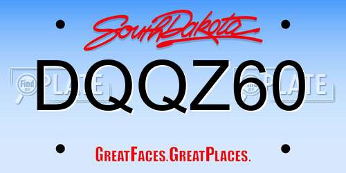 DQQZ60 South Dakota License Plate