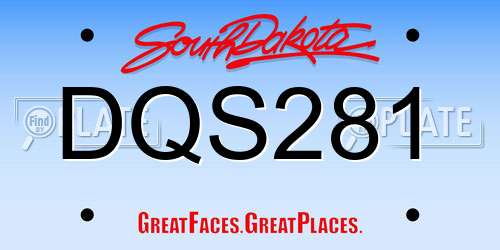 DQS281 South Dakota License Plate