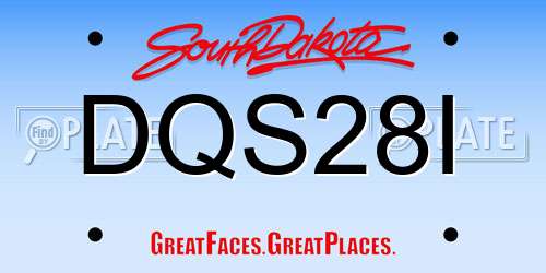 DQS28I South Dakota License Plate