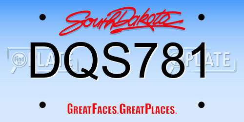 DQS781 South Dakota License Plate